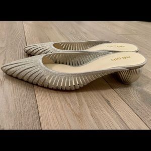 CULT GAIA Leather Glitter Accents Mules